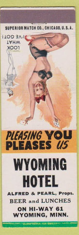 Matchbook Cover - Wyoming Hotel Wyoming MN pinup