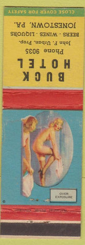 Matchbook Cover - Buck Hotel Jonestown PA pinup