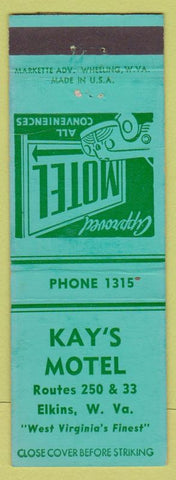 Matchbook Cover - Kay's Motel Elkins WV