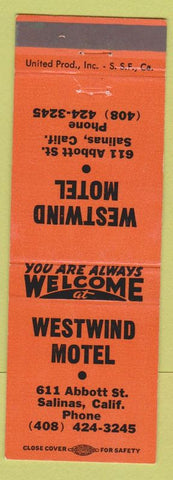 Matchbook Cover - Westwind Motel Salinas CA