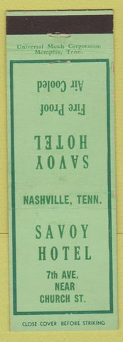 Matchbook Cover - Savoy Hotel Nashville TN