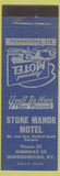Matchbook Cover - Stone Manor Motel Harrodsburg KY