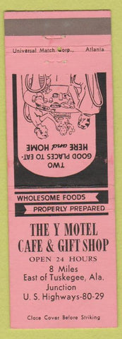 Matchbook Cover - Y Motel Cafe Tuskegee AL