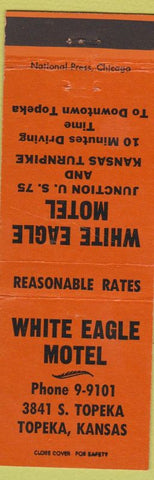 Matchbook Cover - White Eagle Motel Topeka KS CREASE