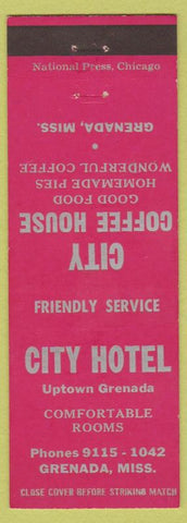 Matchbook Cover - City Hotel Coffee House Grenada MS