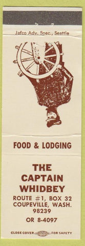 Matchbook Cover - Captian Whidbey food motel? Coupeville WA WEAR
