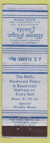 Matchbook Cover - Alamo Plaza Courts Waco TX