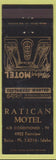 Matchbook Cover - Ratican Motel Boise ID