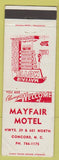Matchbook Cover - Mayfair Motel Concord NC WEAR diving girlie
