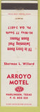 Matchbook Cover - Arroyo Motel Harlingen TX