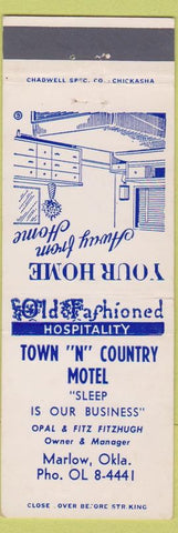 Matchbook Cover - Town N Country Motel Marlow OK
