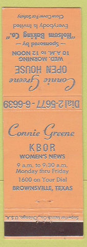 Matchbook Cover - Connie Green Holsum Baking KBOR Radio Brownsville TX