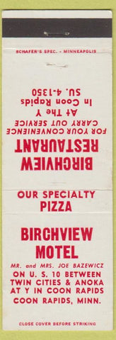 Matchbook Cover - Birchview Motel Coon Rapids MN Restaurant