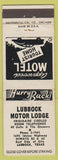 Matchbook Cover - Lubbock Motor Lodge TX