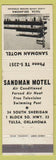 Matchbook Cover - Sandman Motel Tulsa OK