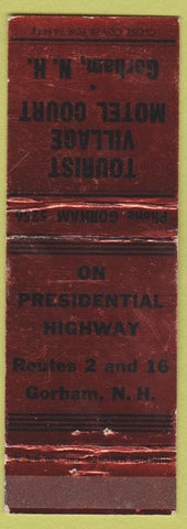 Matchbook Cover - Tourist Village Motel Gorham NH bronze