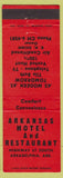 Matchbook Cover - Arkansas Motel Restaurant Arkadelphia AR red