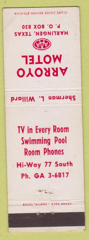 Matchbook Cover - Arroyo Motel Harlingen TX