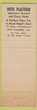 Matchbook Cover - Hotel Plasterer Lebanon PA light green