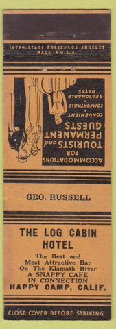 Matchbook Cover - Log Cabin Hotel Happy Camp CA WEAR