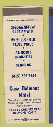 Matchbook Cover - Casa Belmont Motel Belmont CA