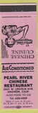 Matchbook Cover - Pearl River Chinese Restaurant Anaheim CA