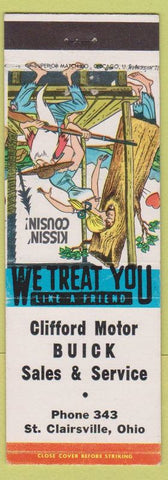 Matchbook Cover - Clifford Buick sales ST Clairsville OH