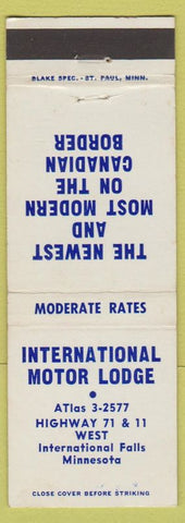 Matchbook Cover - International Motor Lodge International Falls MN