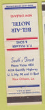 Matchbook Cover - Bel Air Motel New Orleans LA