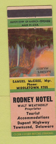 Matchbook Cover - Rodney Hotel Townsend DE #1 Nature's Majesty