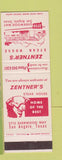 Matchbook Cover - Zentner's Steak House San Angelo TX