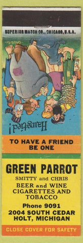 Matchbook Cover - Green Parrot store Holt MI hillbilly