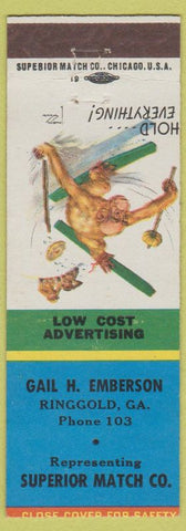 Matchbook Cover - Superior Match Gail Emberson Ringgold GA low phone #