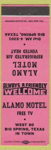 Matchbook Cover - Alamo Motel Big Spring TX