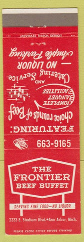 Matchbook Cover - Frontier Beef Buffet Ann Arbor MI