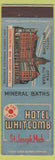 Matchbook Cover - Hotel Whitcomb ST Joseph MI