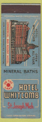Matchbook Cover - Hotel Whitcomb ST Joseph MI