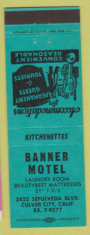 Matchbook Cover - Banner Motel Culver City CA