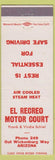 Matchbook Cover - El Recreo Motor Court Out Wickenburg Way AZ low phone #