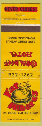 Matchbook Cover - Coral Reef Hotel Honolulu Hawaii POOR BACK