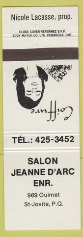 Matchbook Cover - Salon Jeanne D'Arc Enr ST Joviet QC girlie