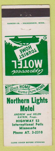 Matchbook Cover - Northern Lights Motel International Falls MN