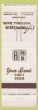 Matchbook Cover - American National Bank Vincennes Bicknell Sandborn IN