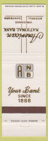 Matchbook Cover - American National Bank Vincennes Bicknell Sandborn IN