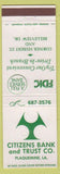 Matchbook Cover - Citizens Bank and Trust Plaquemine LA