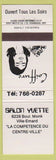 Matchbook Cover - Salon Yvette Ville Emard Montreal QC girlie