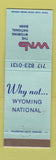 Matchbook Cover - Wyoming National Bank Plymouth Exeter Tunkhannock PA