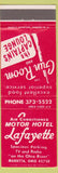 Matchbook Cover - Motor Hotel Lafayette Marietta OH