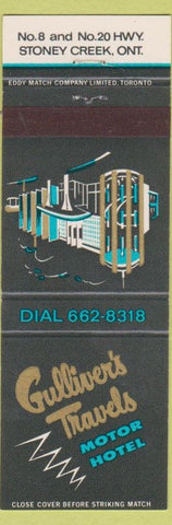 Matchbook Cover - Gulliver's Travels Motor Hotel Stoney Creek Hamilton ON