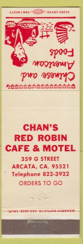 Matchbook Cover - Chan's Red Robin Cafe Motel Arcata CA girlie